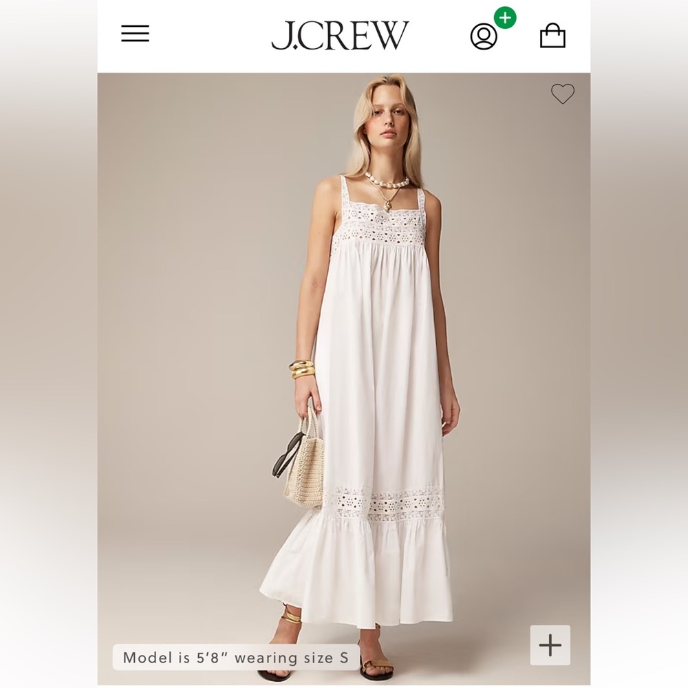 J.Crew Athena Dress in Cotton Poplin- Size Small NWT